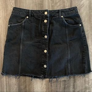 Topshop Moto Faded Black Denim Skirt